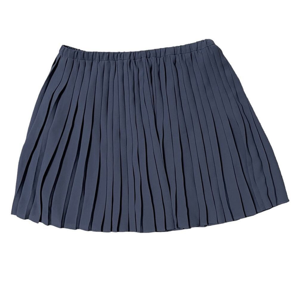 Banana Republic Pleated Chiffon Mini Skirt Slate Blue Size S Petite